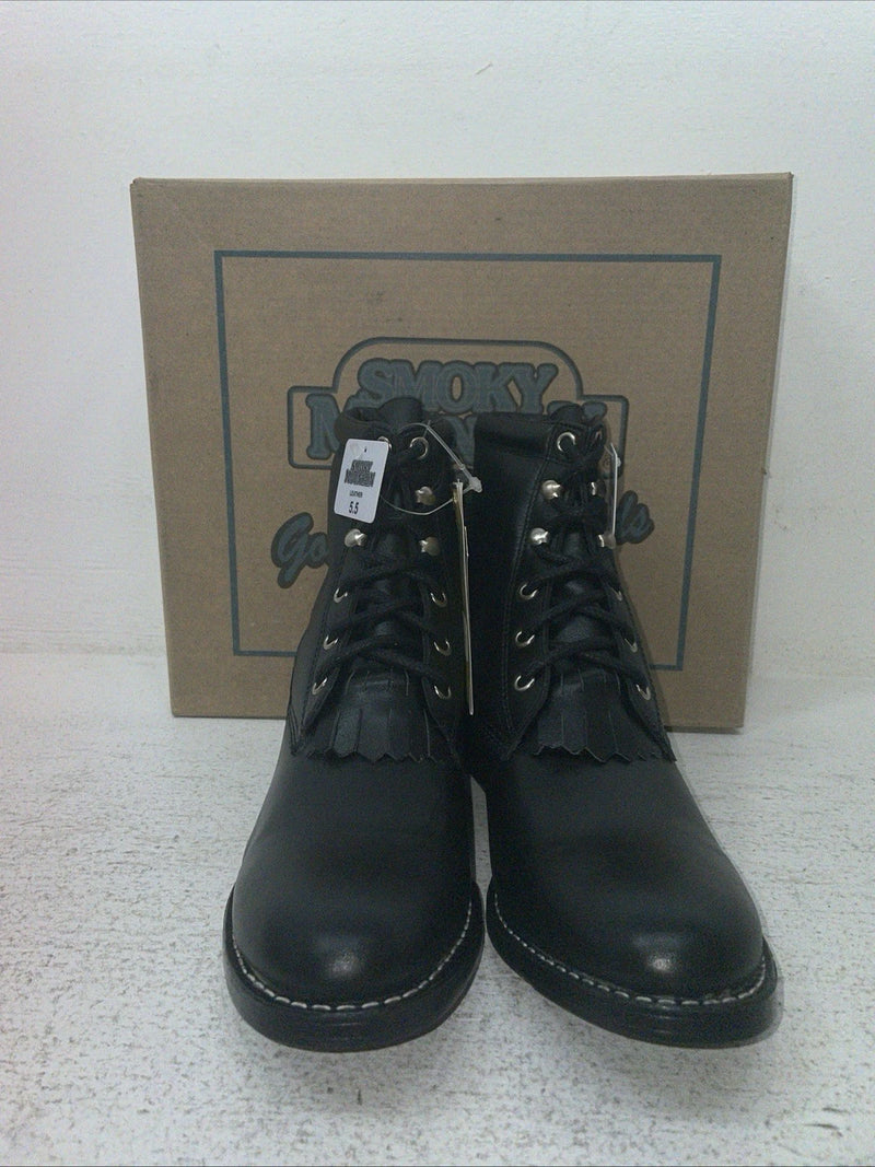 New Youth Black Lace Up Smoky Mountain Cowboy Boots. 3009 Y 5.5 5 1/2. 2-157