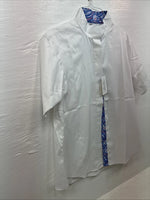 New Women’s Royal Highness White Designed Short Sleeve English Shirt 40 DD-34