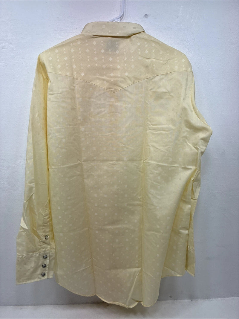 New Women’s H Bar C Yellow Long Sleeve Pearl Snap 16.5 X 34 XL II-36
