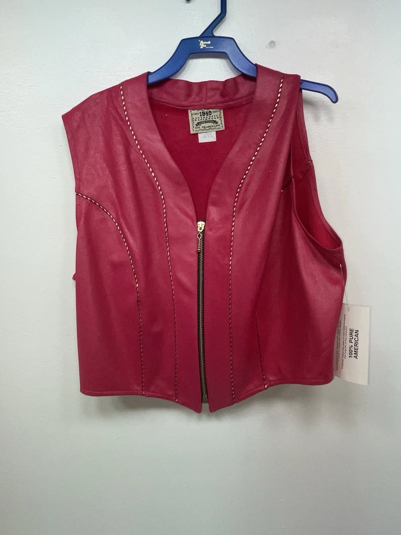 New Women’s Pink 1849 Cut Off Zip Up Vest S #77372 3B-64