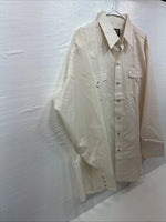 New Men’s Panhandle Slim Off White Design Long Sleeve Pearl Snap 17.5 XL T-18