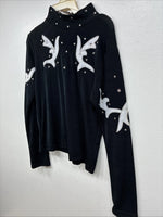 New Kids 1849 RanchWear Black Rhinestone Long Sleeve Size Medium YY-69