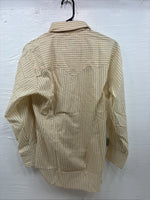 New Kids Miller Yellow Stripe Long Sleeve Pearl Snap Size XL CC-122