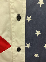New Men’s Cowboy Threads Red White Blue Long Sleeve Button Up Large Q-57