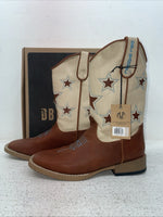 New Youth Brown DBL Barrel Cowboy Boots. 4471402 4. 22-55