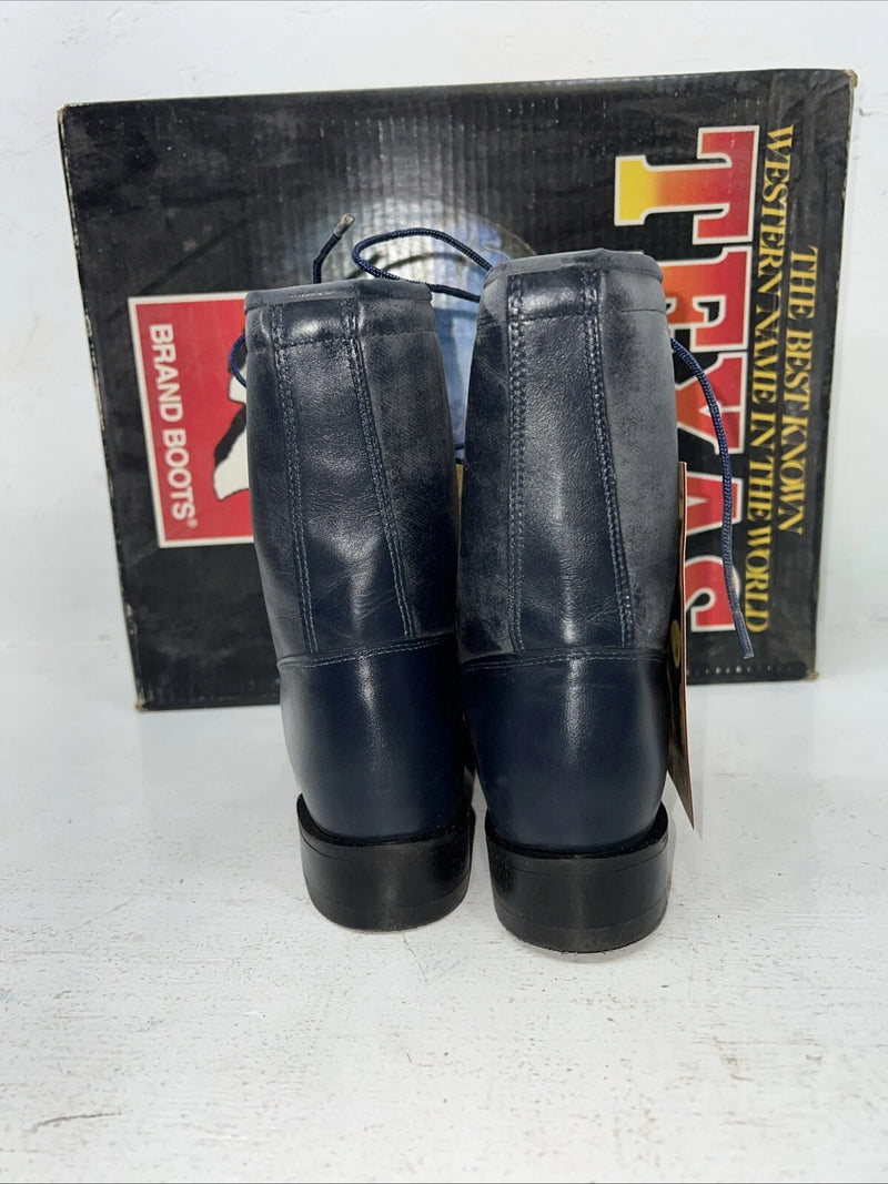 New Women’s Blue Lace Up Texas Brand Cowboy Boots. 4445 7 M. 18-76