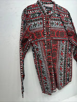 New Men’s Red Green Gunsmoke Button Up Long Sleeve Shirt. Medium I-33