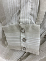 New Men’s H Bar C Tan White Stripe Long Sleeve Pearl Snap 16 X 34 Large Q-87