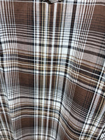 New Men’s White Horse Brown Plaid Long Sleeve Pearl Snap XL H-81