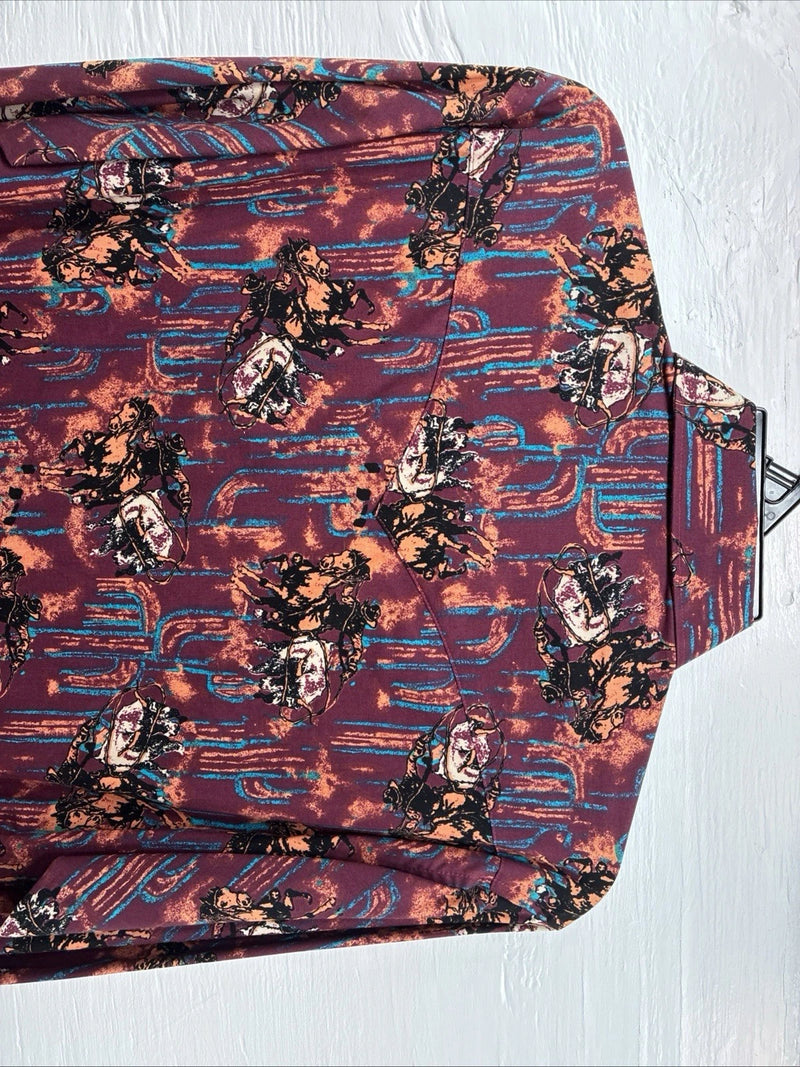 New Men’s Wrangler Propel Western Design Long Sleeve Button Up 17.5 XL AA-10