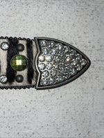 New Black And White Genuine Leather Nocona Rainbow Bling M Belt #N1330999 Z-27