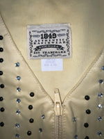 New Women Yellow With Bling 1849 Cut Off Zip Up Vest S #77872 3B-65