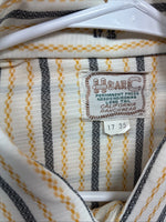 New Men’s H Bar C Yellow Black Stripe Long Sleeve Pearl Snap 17 XL O-29