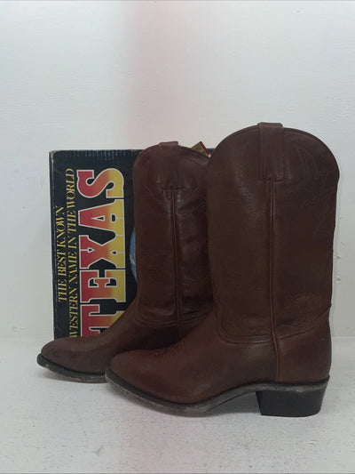 New Men’s Brown Texas Brand Cowboy Boots. 7864 9.5 9 1/2 D. 5-41