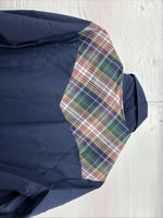 New Men’s Western Shirt Blue Plaid Long Sleeve Pearl Snap 15 X 33 Medium T-93