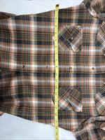 New Women’s Panhandle Slim Brown Plaid Long Sleeve Pearl Snap Size 34 MM-57