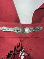 NOS Pink Show Chaps With Fringe Adjustable Waist 30” I-68