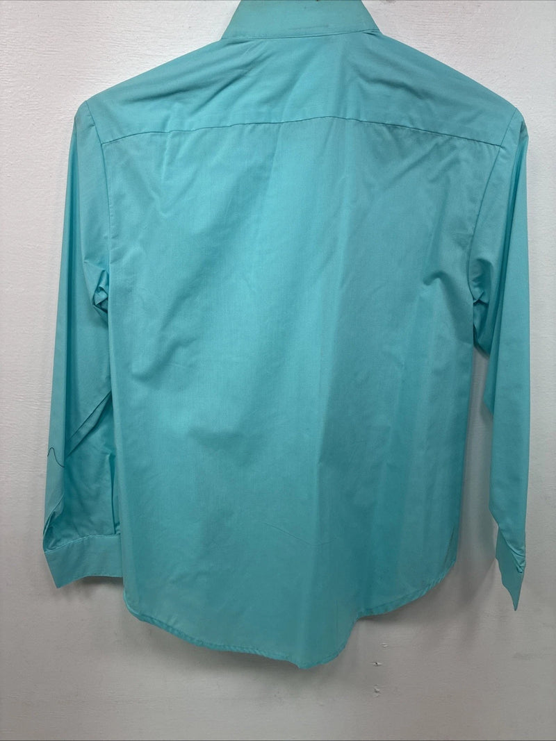 New WC Teal Long Sleeve Button Up English Shirt Size 8 DD-69