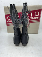 New Women’s Navy Fringe Capezio Cowboy Boots. L 692 7.5 7 1/2 M. 17-80
