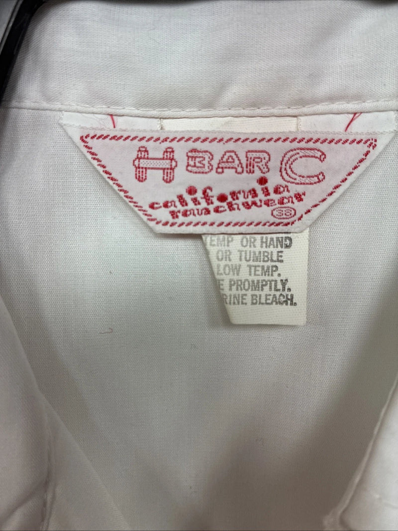 New Women’s H Bar C White Long Sleeve Pearl Snap Size 38 YY-115