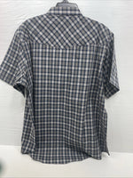New Men’s ELY cattleman Blue Short Sleeve Pearl Snap 3XL E-27