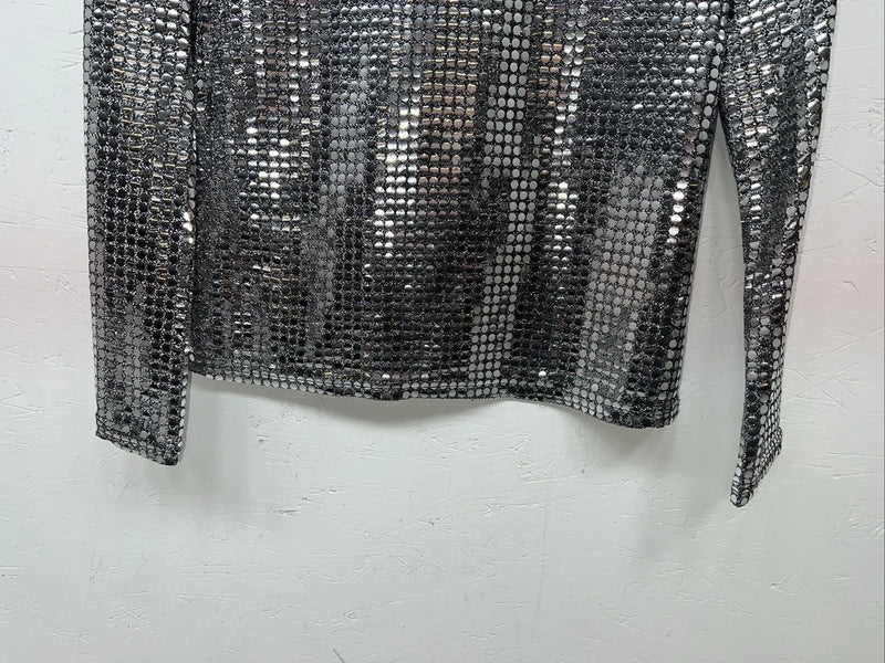 New Women’s 1849 Authentic Ranchwear Silver Long Sleeve Show Shirt Small WW-8