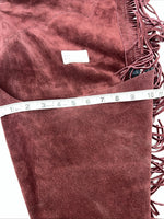 New Burgundy Congress Leather Show Chaps Adjustable Waist 31” N-23