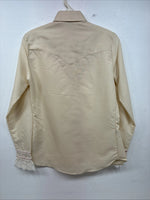 New Women’s H Bar C Yellow Design Long Sleeve Button Up Size 30 MM-76