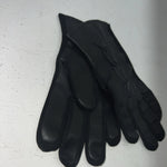 New Black Leather Riding Show Gloves #24595K Q-500