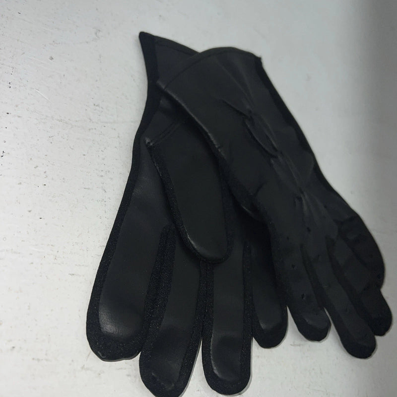 New Black Leather Riding Show Gloves #24595K Q-500