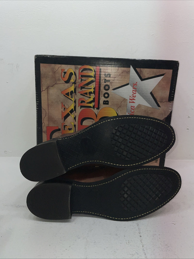 New Men’s Brown Lace Up Texas Brand Cowboy Boots. 8760 10 E E. 6-38