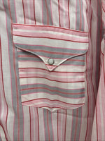 New Women’s Panhandle Slim Pink Stipe Long Sleeve Pearl Snap 16 XL X-48