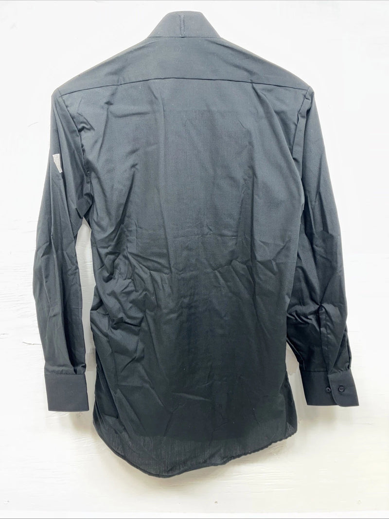 New Classix Black Long Sleeve Button Up English Shirt 13-13.4 XS AA-89