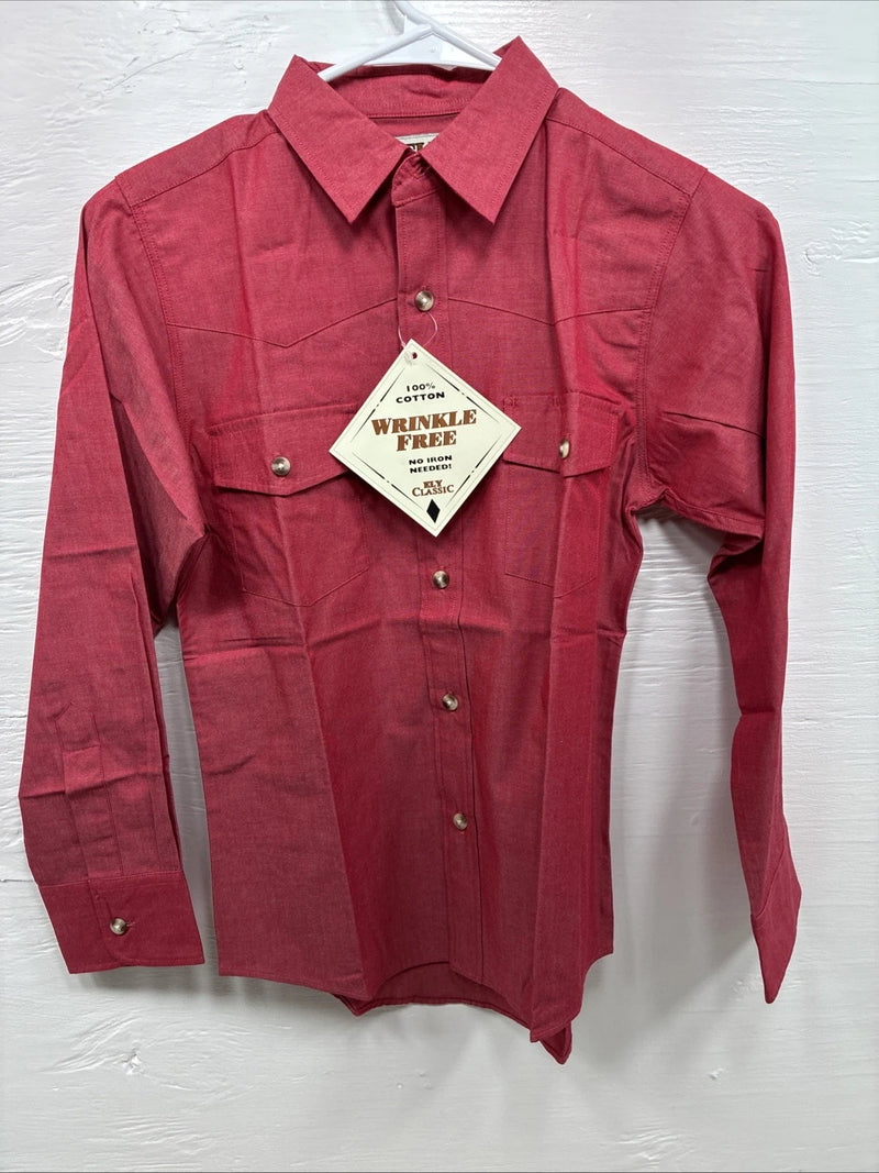New Kids ELY Classic Pink Long Sleeve Button Up Size Medium DD-22