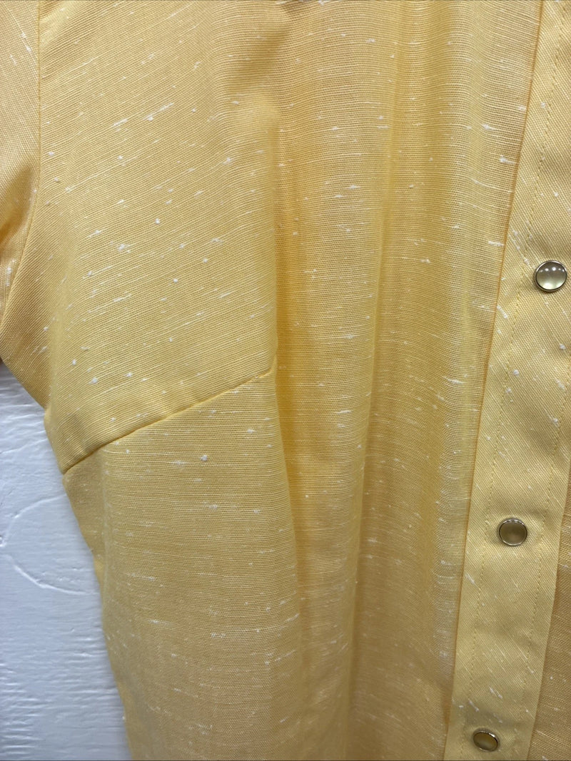 New Kids Dan River Yellow Long Sleeve Pearl Snap Size 12 CC-100