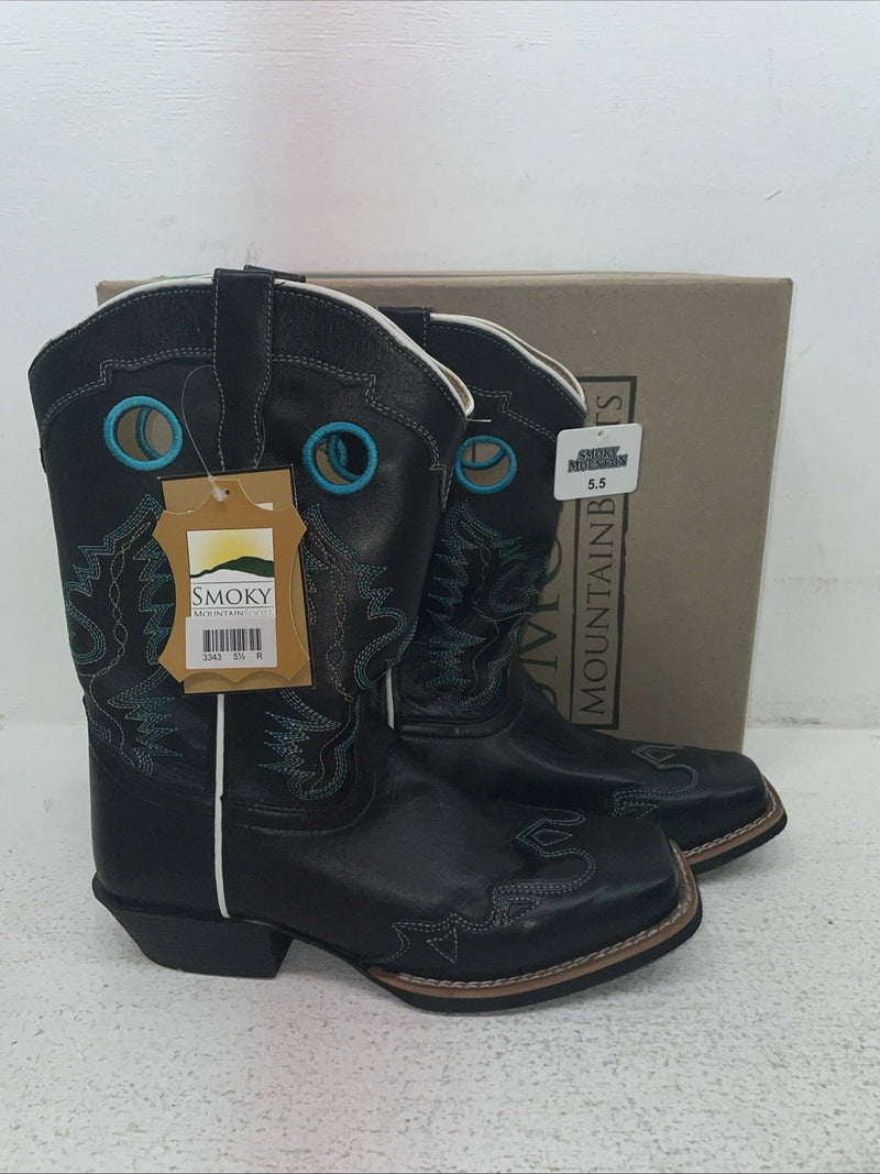 New Men’s Black Smoky Mountain Cowboy Boots. 3343 Y 5.5 5 1/2. 2-77