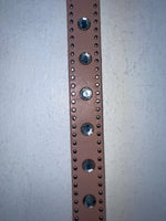 New Pink Genuine Leather Nocona Silver Bling 36” Belt #N1344999 Z-87