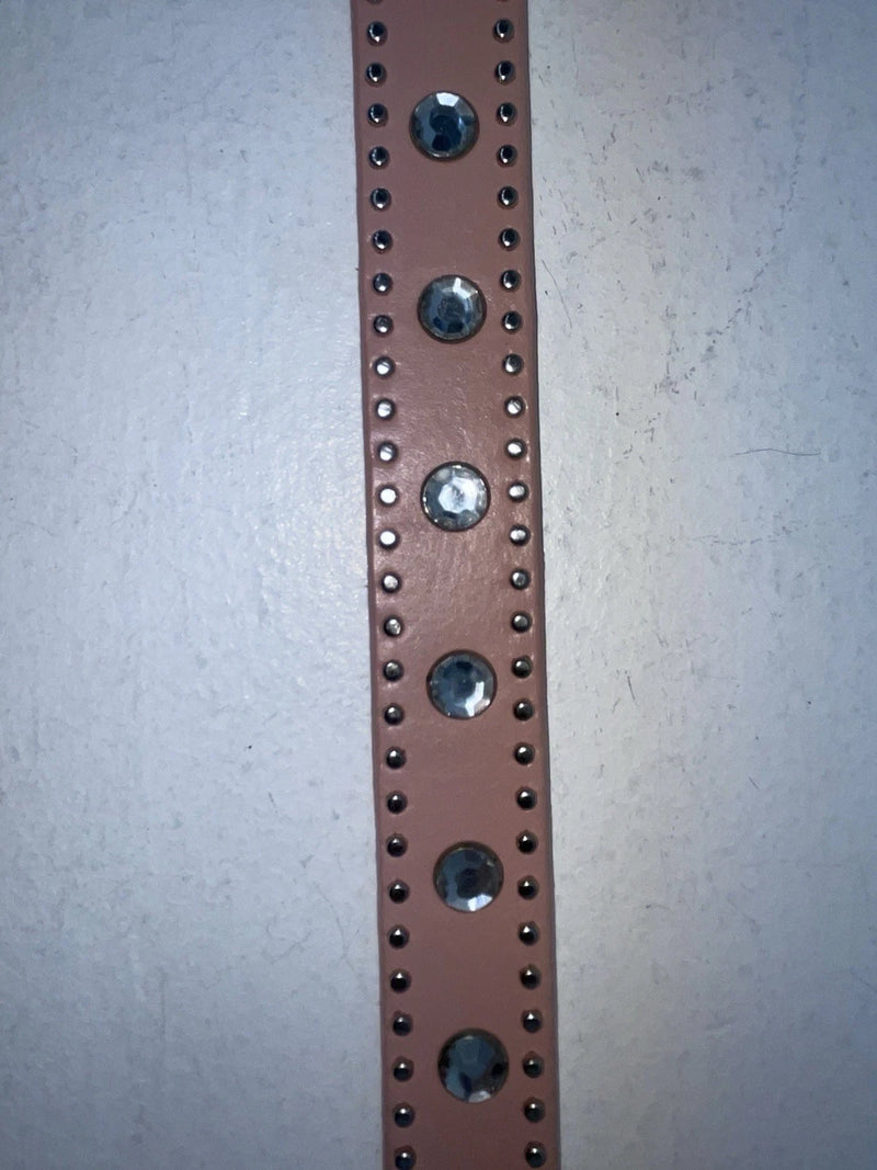 New Pink Genuine Leather Nocona Silver Bling 36” Belt #N1344999 Z-87