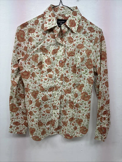 New Women’s Champion Western Floral Long Sleeve Pearl Snap Size 12 LL-5
