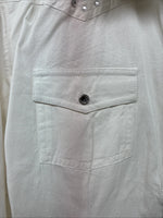 New Women’s Cumberland White Gem Long Sleeve Pearl Snap Size XL KK-84