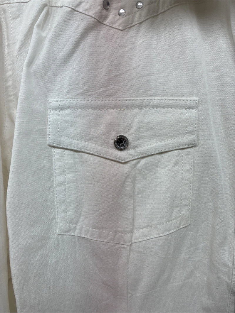 New Women’s Cumberland White Gem Long Sleeve Pearl Snap Size XL KK-84
