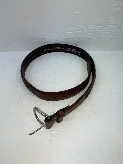 New Brown Genuine Leather Nocona Weaved 32” Belt #N2479002 JJ-35