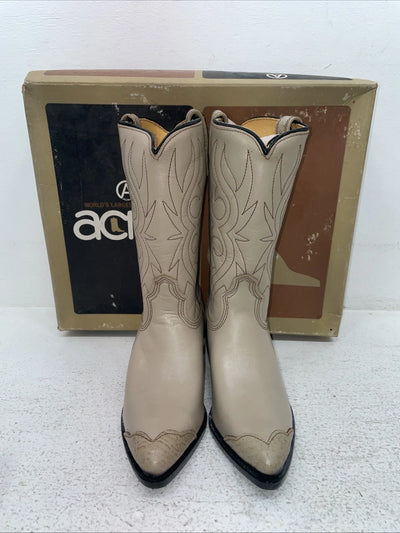 New Women’s Cream Acme Cowboy Boots. 3423 5 M. 2-58