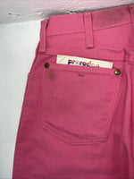New Women’s Pink Wrangler Cowboy Cut Pro Rodeo Denim Jeans. 7x32 O-11