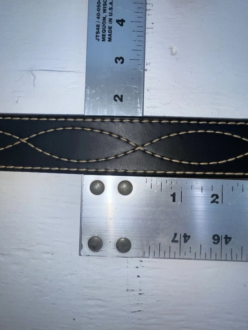 New Black Genuine Leather Stitched 32” Belt #2021 JJ-13
