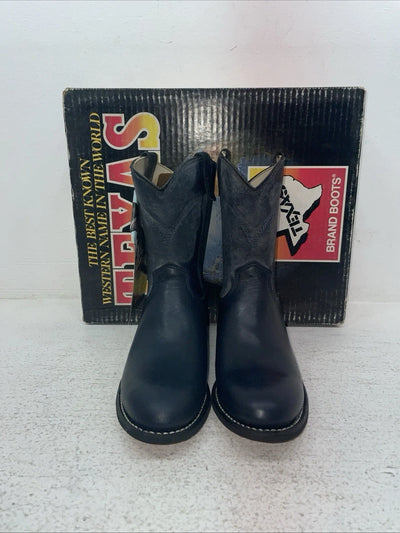 New Youth Navy Texas Brand Cowboy Boots. 3207 3.5 3 1/2 D. 22-17