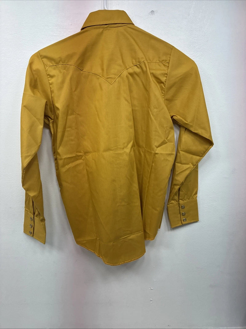 New Kids Tem Tex Yellow Long Sleeve Pearl Snap Size 12 Large LL-25
