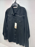 New Women’s Cumberland Black Gem Long Sleeve Pearl Snap 1XL GG-45