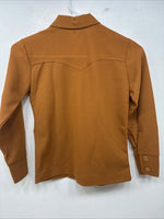 New Kids Lady Western Orange Long Sleev Button Up Size 10 TT-35 