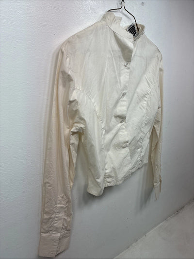 New Women’s Christine White Long Sleeve Button Up Size 8 YY-6